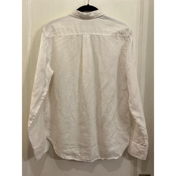 EVERLANE White 100% Linen Long Sleeve Button Up Shirt Top  Women's Size 0 - Picture 7 of 10